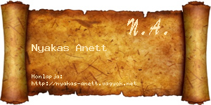 Nyakas Anett névjegykártya